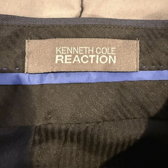 NWT Kenneth Cole Reaction Navy Blue Dress Pants Pleated Trousers Size 42x30 - Picture 6 of 12